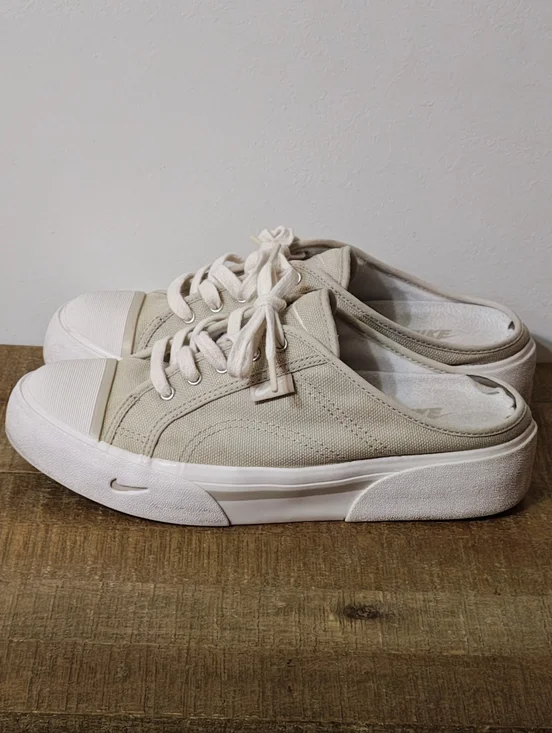 Nike Hermosa Y2K Slip-On Canvas Mules in Beige Women's Size 8.5 - Picture 1 of 9